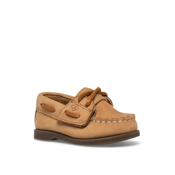 Sperry Boat Shoes^Authentic Original™ Crib Hook & Loop Boat Shoe Natural