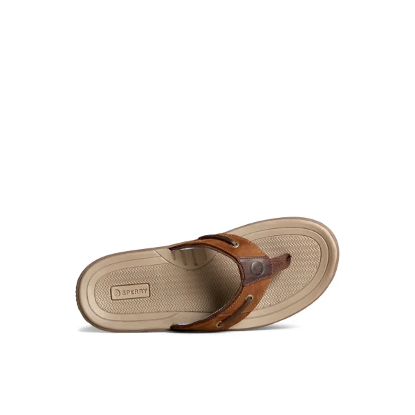 Sperry Sandals^Baitfish Leather Flip Flop BrownLeatherMixedMaterial
