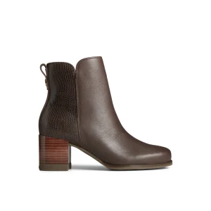Sperry Ankle Boots | Boots^Seaport Heel Leather Boot DarkBrown