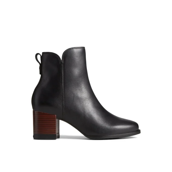 Sperry Ankle Boots | Boots^Seaport Heel Water Resistant Leather Boot Black