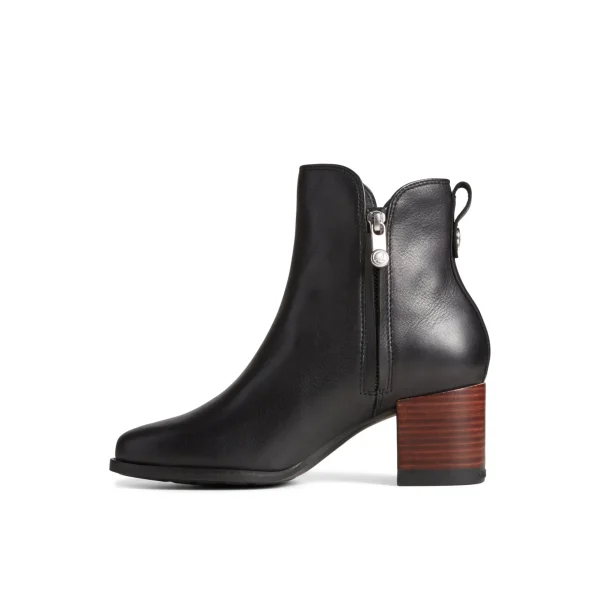 Sperry Ankle Boots | Boots^Seaport Heel Water Resistant Leather Boot Black