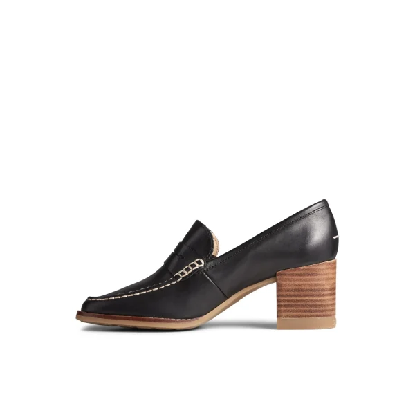 Sperry Shoes^Seaport Penny Heel Leather Loafer Black