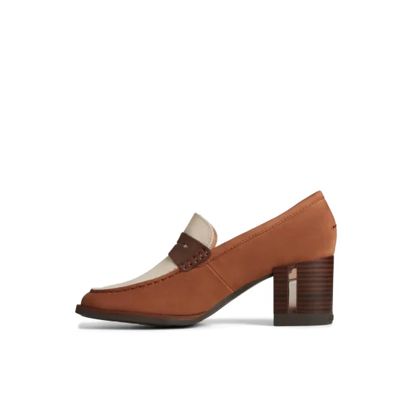 seaport_twotone_penny_hee_1.webp Sperry Shoes | Oxfords & Loafers^Seaport Two-Tone Penny Heel Brown